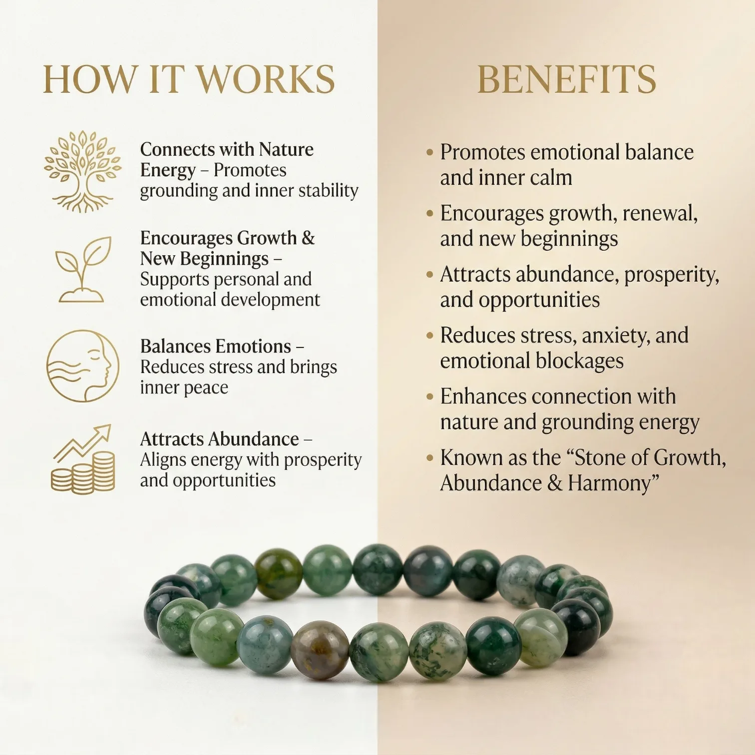 Green moss agate bracelet