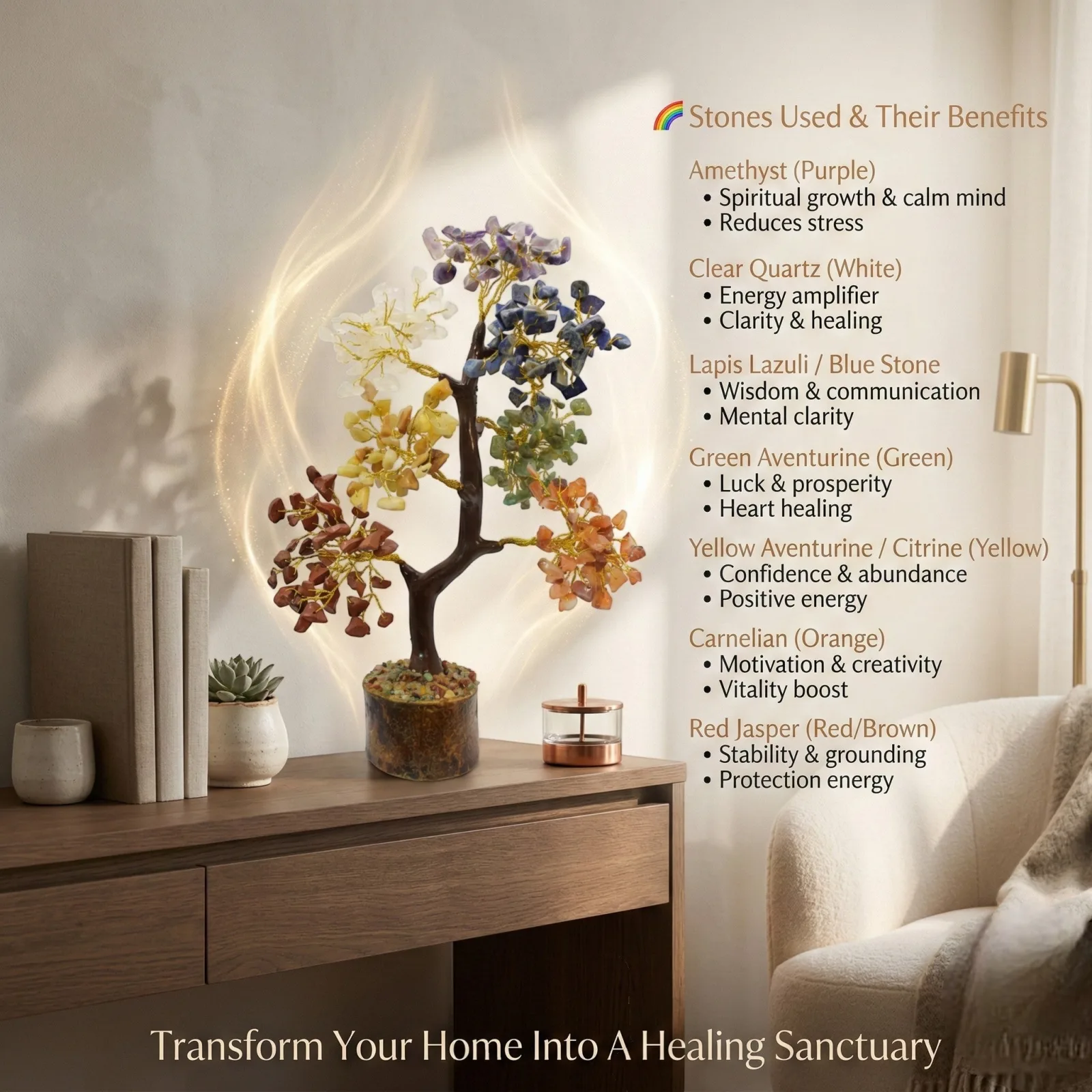 Seven Chakra Crystal Tree 300 (Harmony, Balance & Peace)