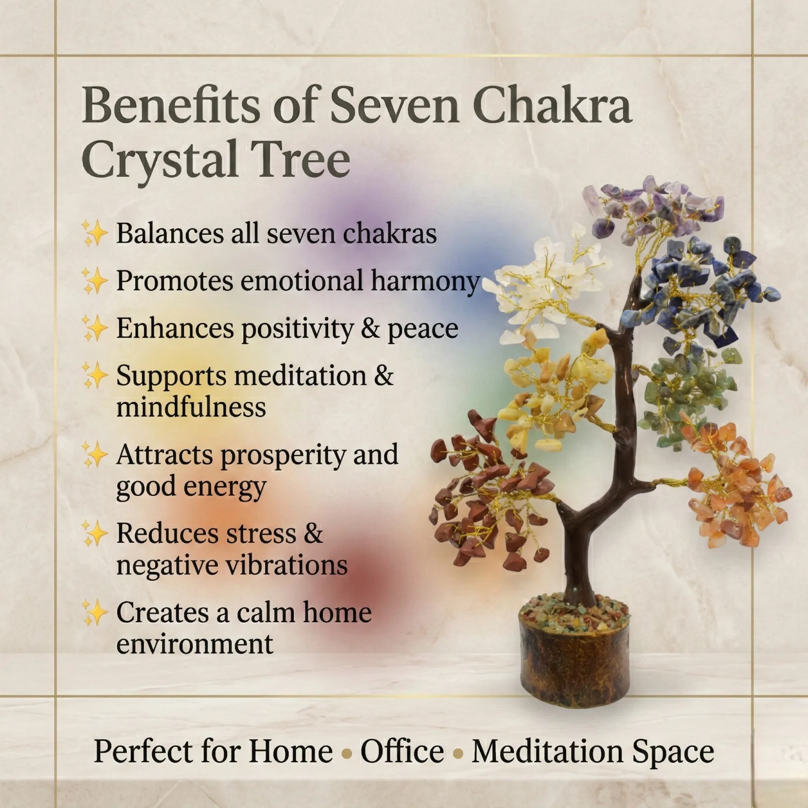 Seven Chakra Crystal Tree 300 (Harmony, Balance & Peace)