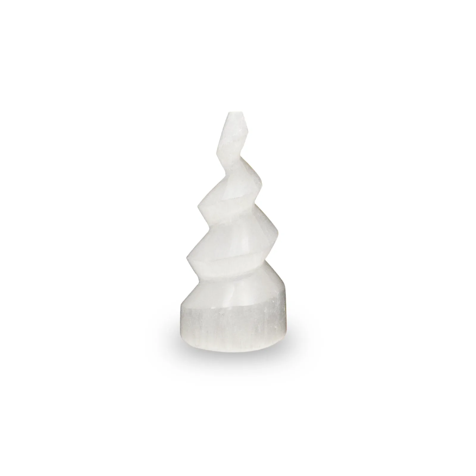 Selenite Spiral Tower - 10.16 cm Handcrafted Crystal for Reiki, Healing