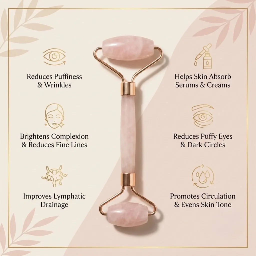 Rose quartz massage roller