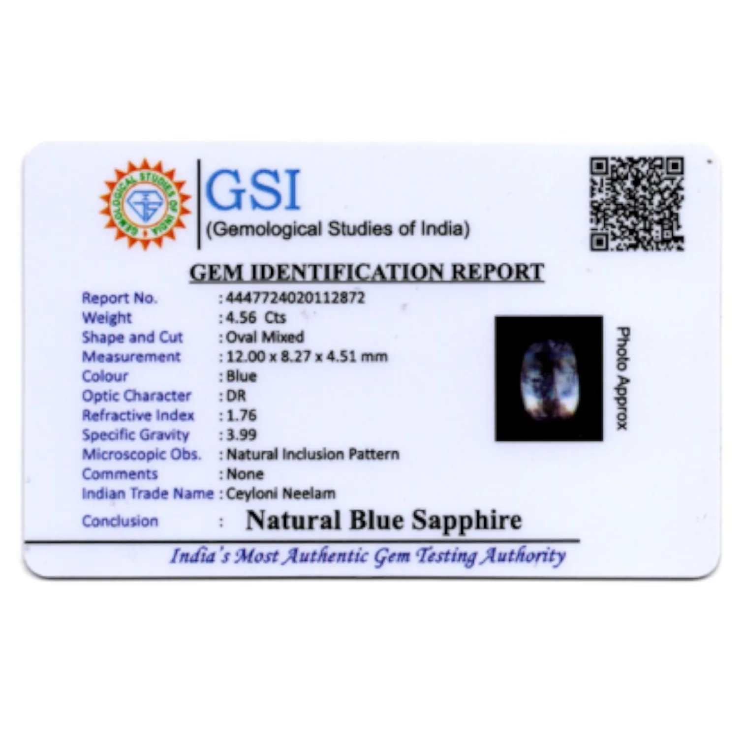 Blue Sapphire - 4.56 Carat