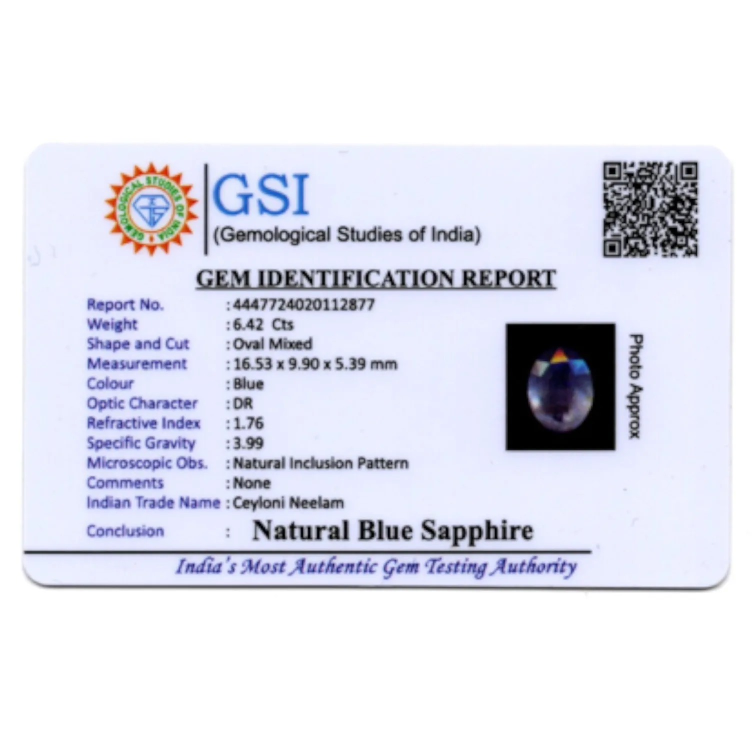 Blue Sapphire - 6.42 Carat