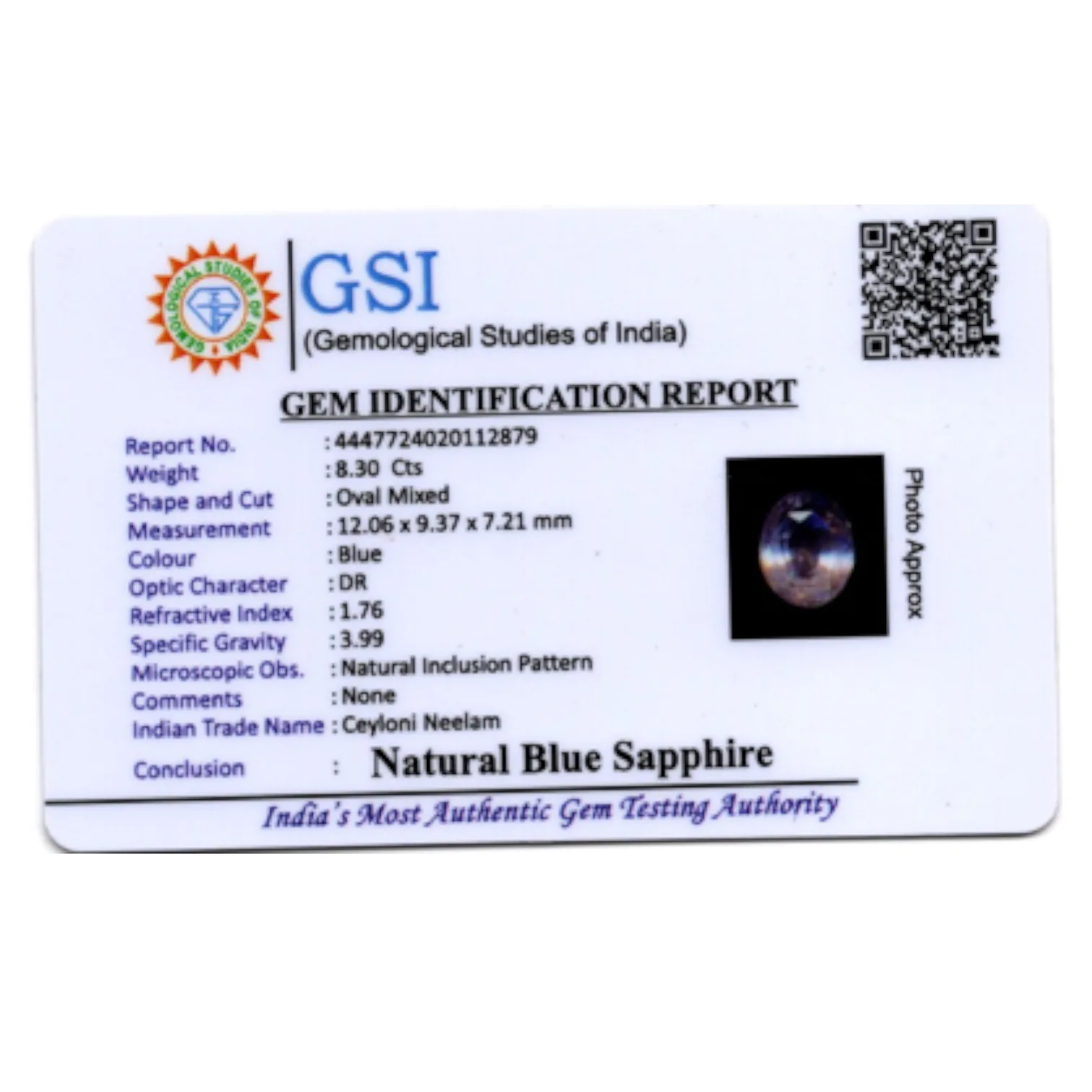 Blue Sapphire - 8.30 Carat