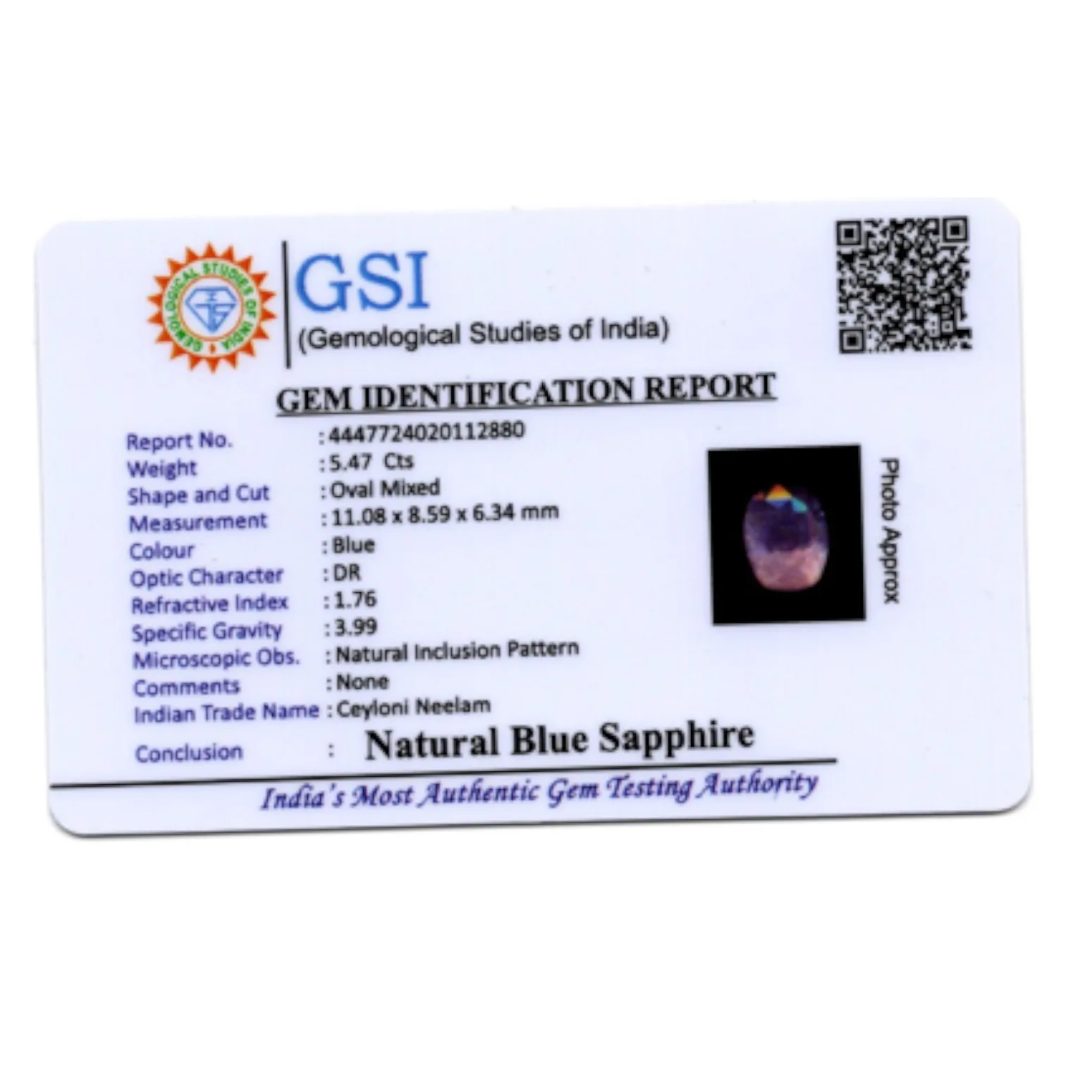 Blue Sapphire - 5.47 Carat