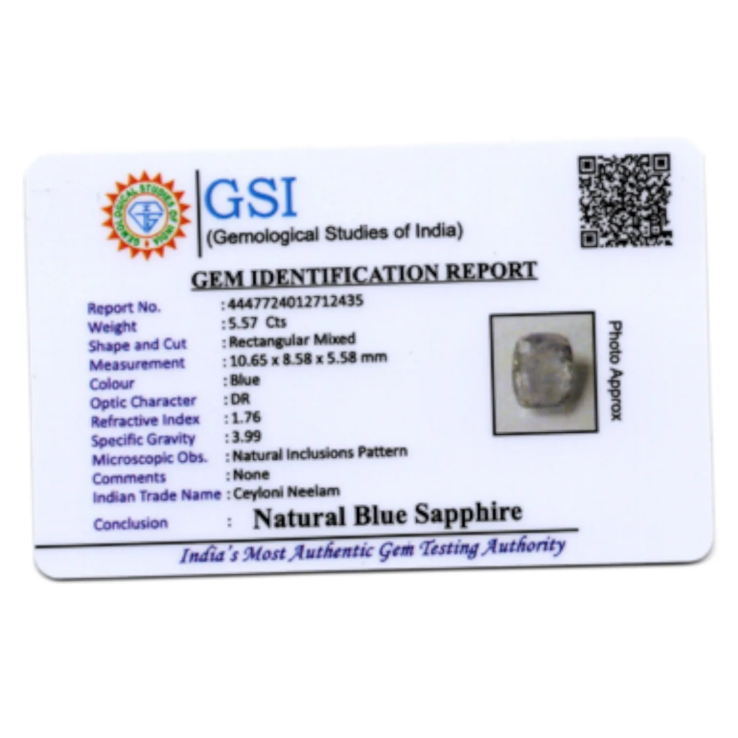 Blue Sapphire - 5.57 Carat