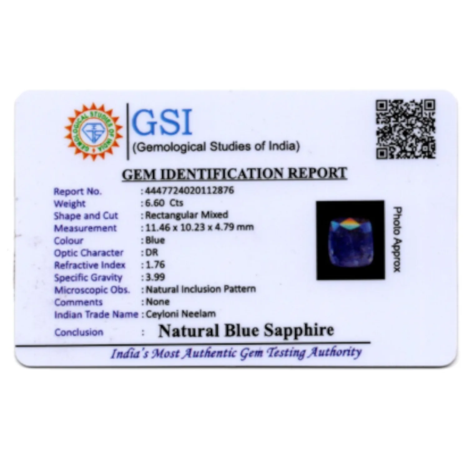 Blue Sapphire - 6.60 Carat