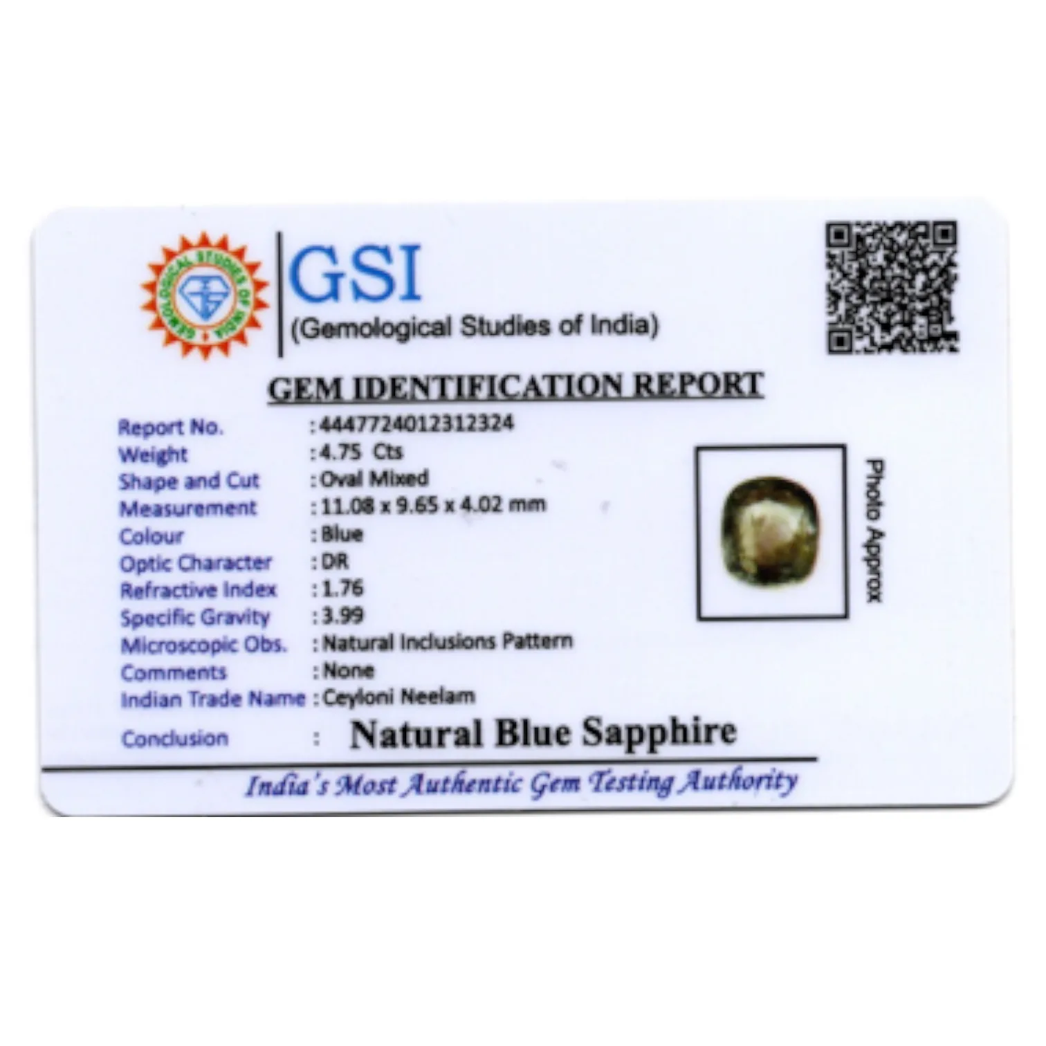 Blue Sapphire - 4.75 Carat