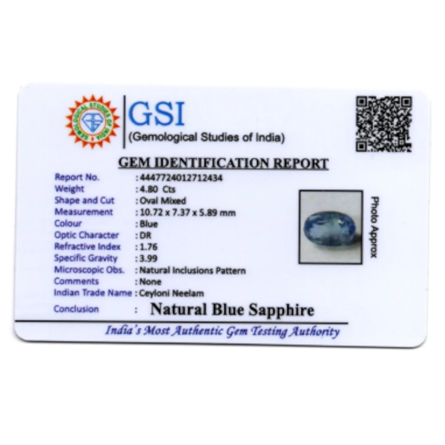 Blue Sapphire - 4.8 Carat