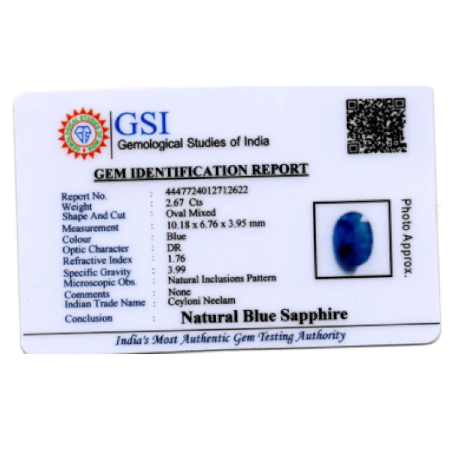 Blue Sapphire - 2.67 Carat