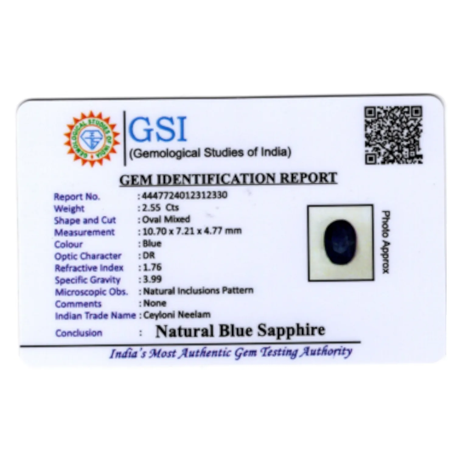 Blue Sapphire - 2.55 Carat