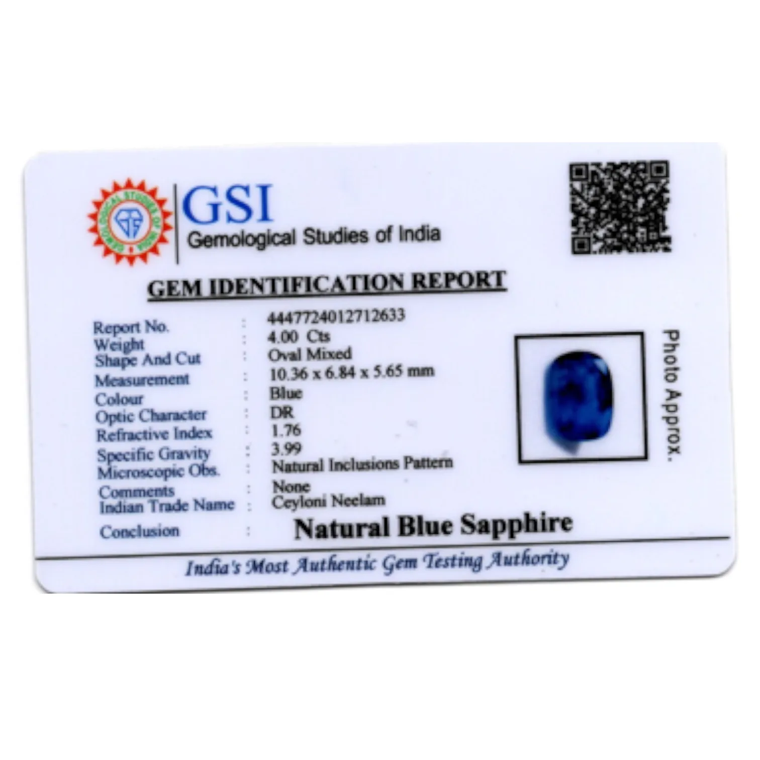 Blue Sapphire - 4.00 Carat