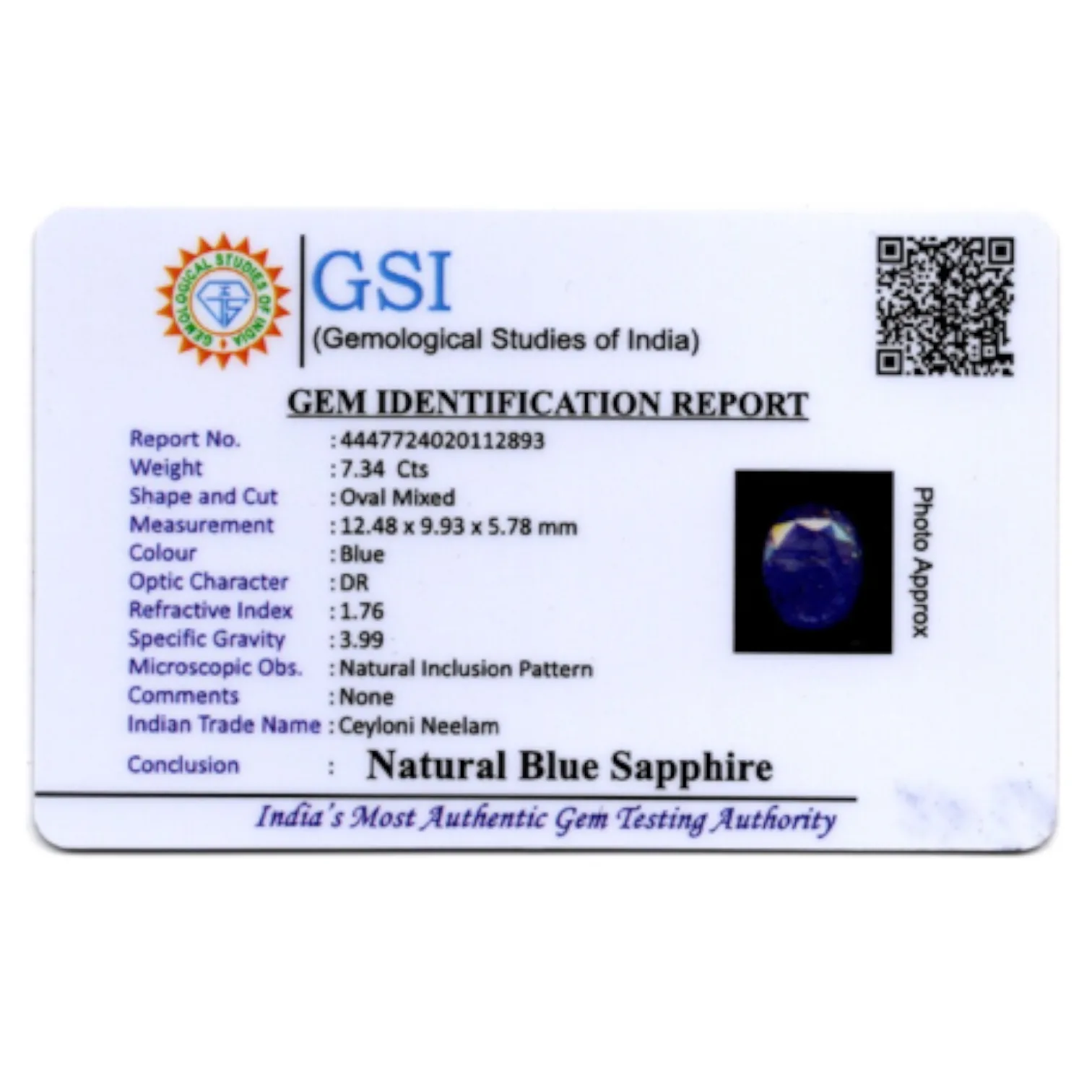 Blue Sapphire - 7.34 Carat