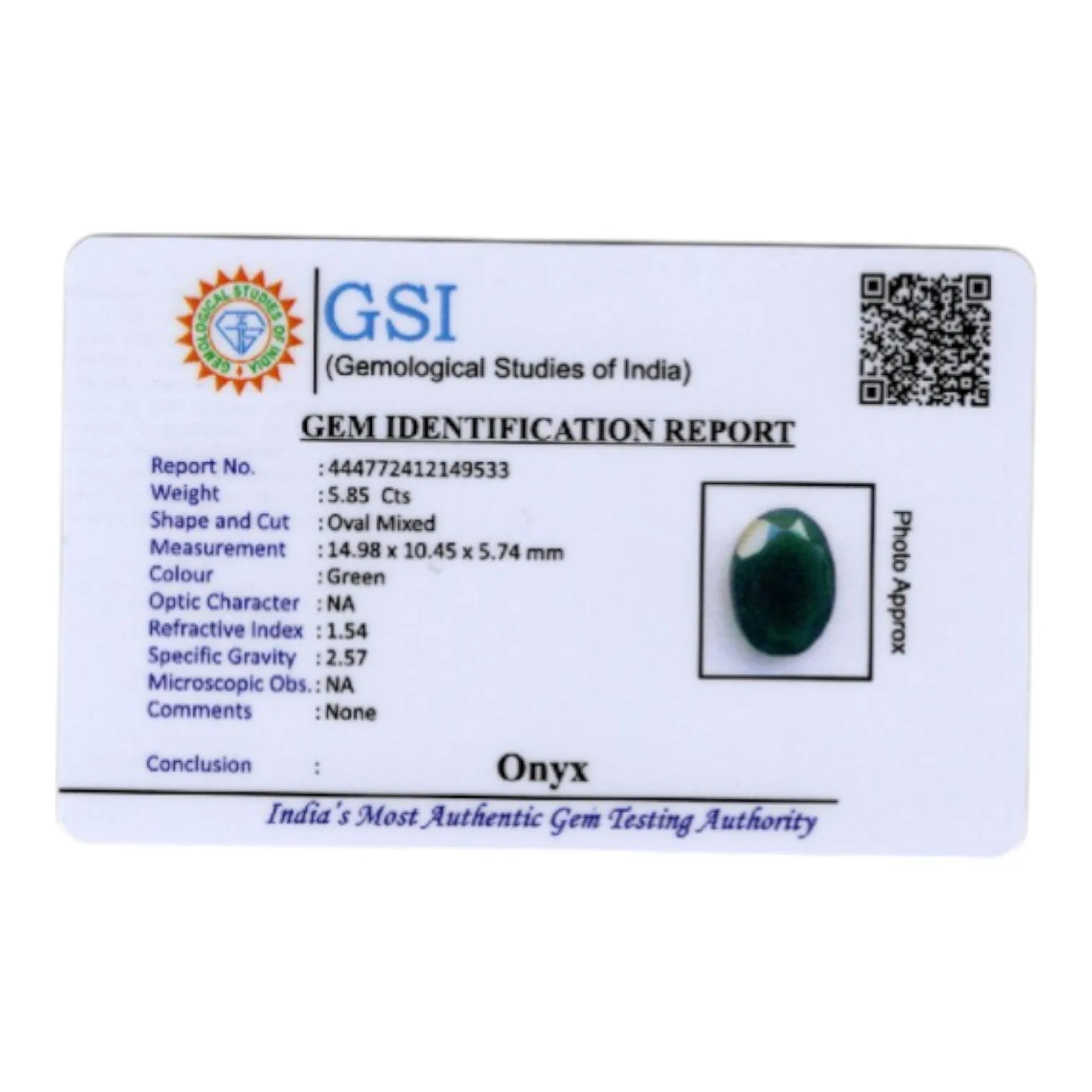 Green Onyx - 5.85 Carat