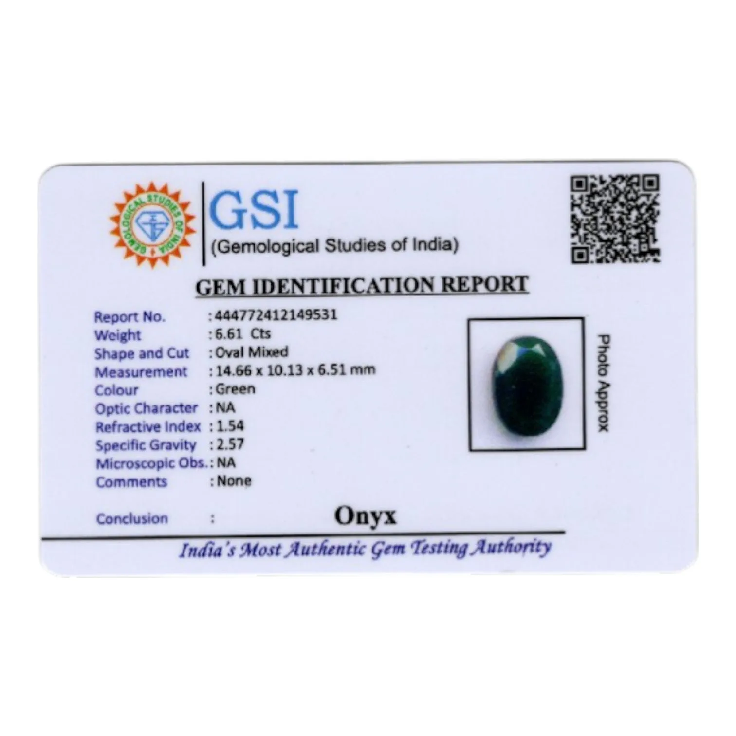 Green Onyx - 6.61 Carat