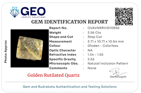 Golden Rutilated Quartz - 3.56 Carat
