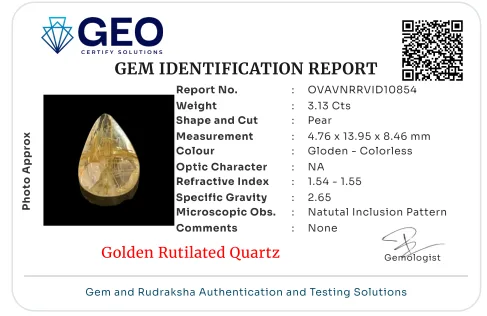 Golden Rutilated Quartz - 3.13 Carat