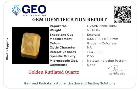 Golden Rutilated Quartz - 5.74 Carat