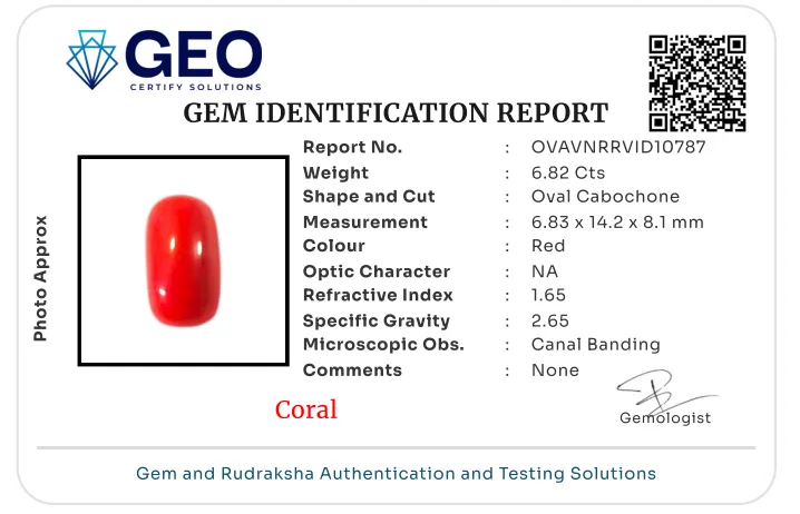 Red Coral (Italian) - 6.82 Carat