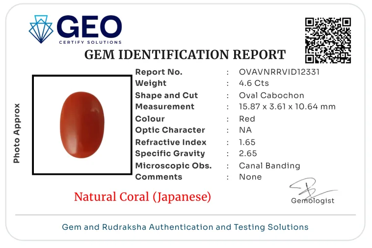Red Coral (Japanese) - 4.6 Carat