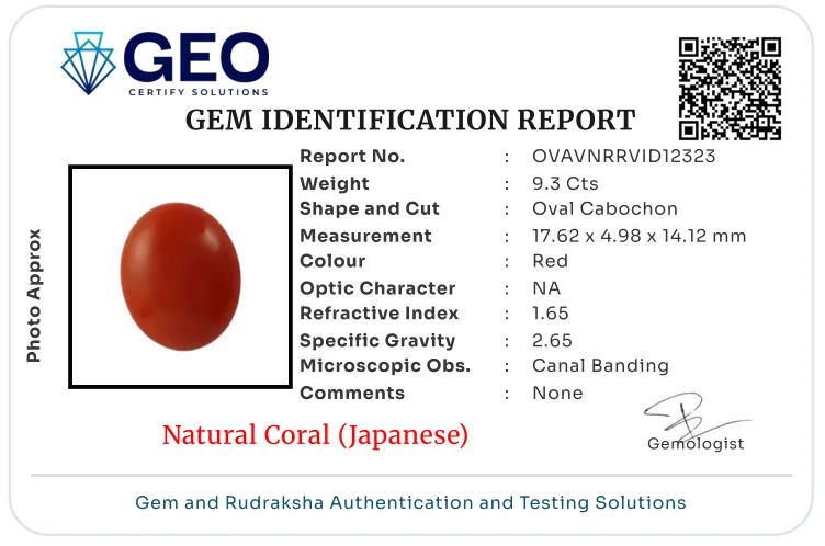 Red Coral (Japanese) - 9.3 Carat