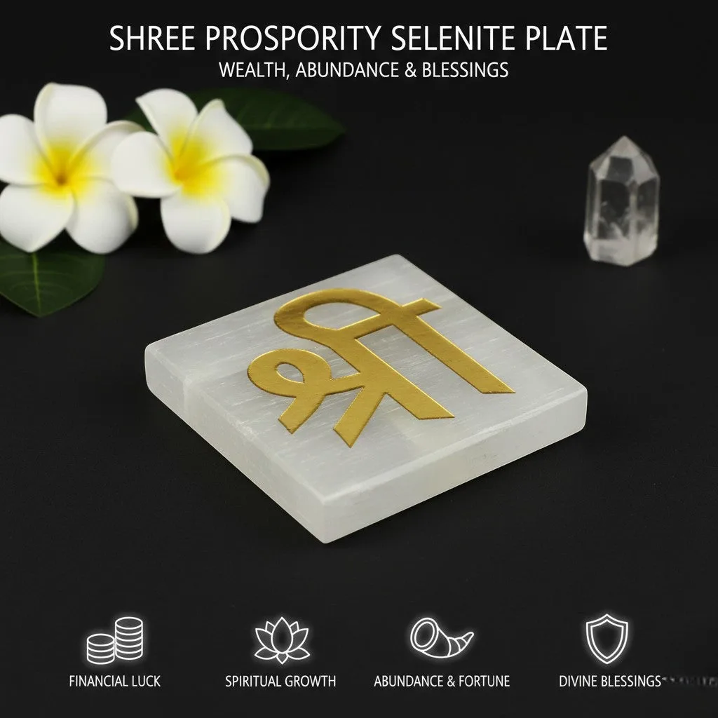 Shree selenite Golden Square plate