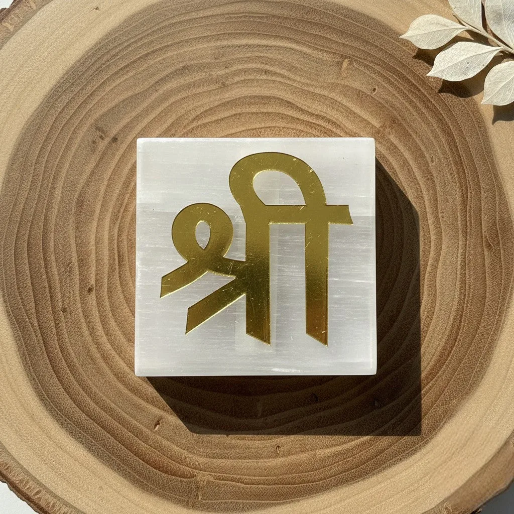 Shree selenite Golden Square plate