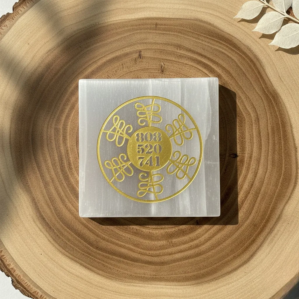 808 520 741 selenite Golden Square plate