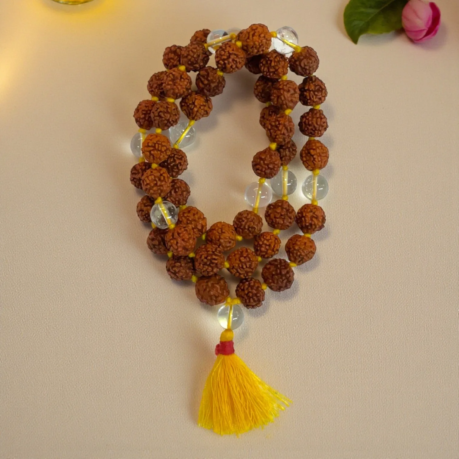 5 Mukhi Rudraksha + Sphatik Mala (54+1)