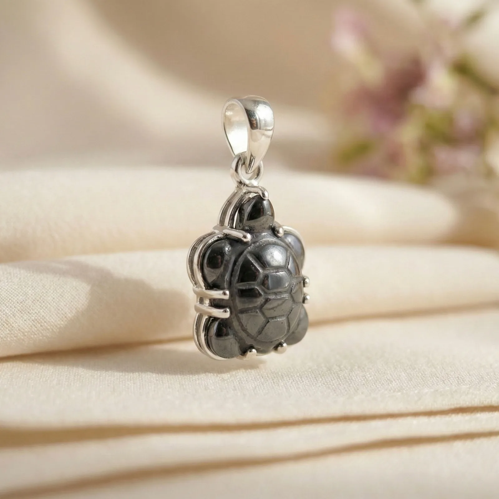 Haematite turtle Pendant