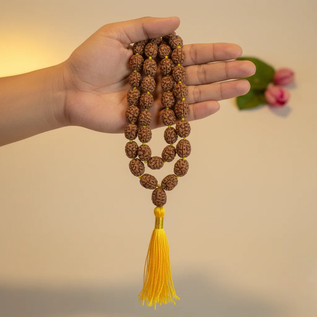 3 Mukhi Rudraksha Mala (81+1)