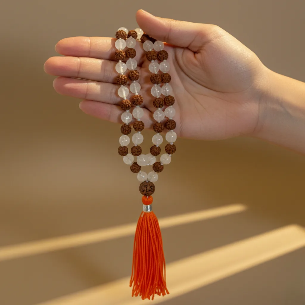 5 Mukhi Rudraksha & Sphatik Mala (108+1)