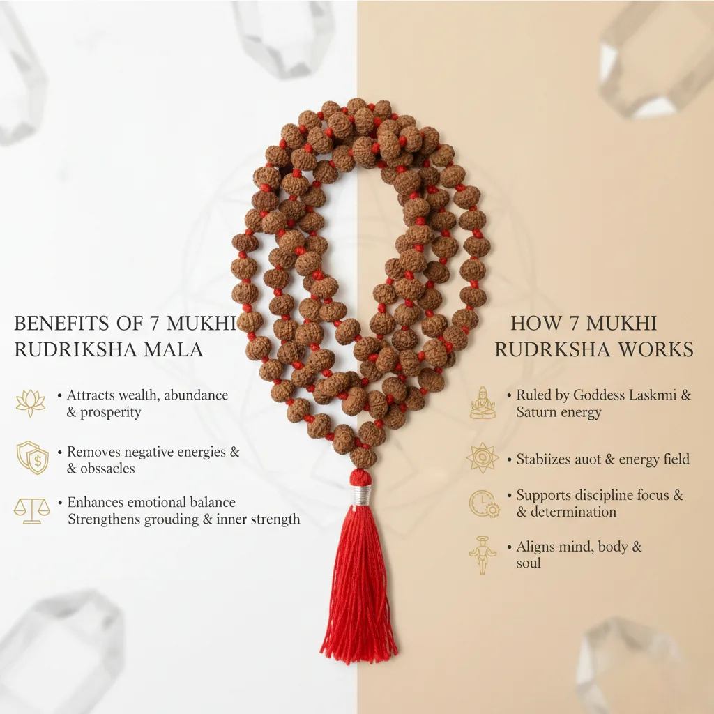 7 Mukhi Rudraksha Mala (108+1)