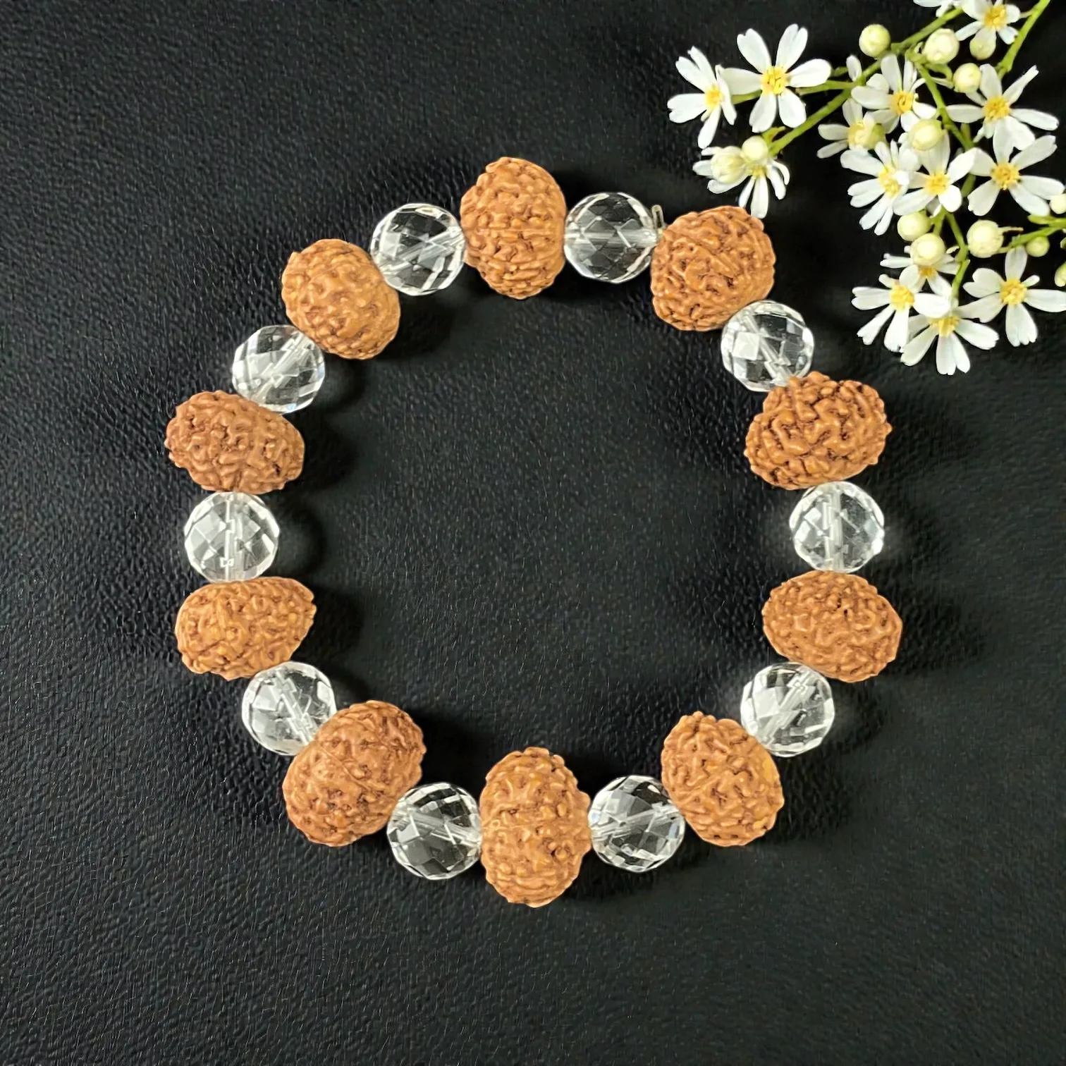 10 Mukhi + Sphatik Rudraksha Bracelet