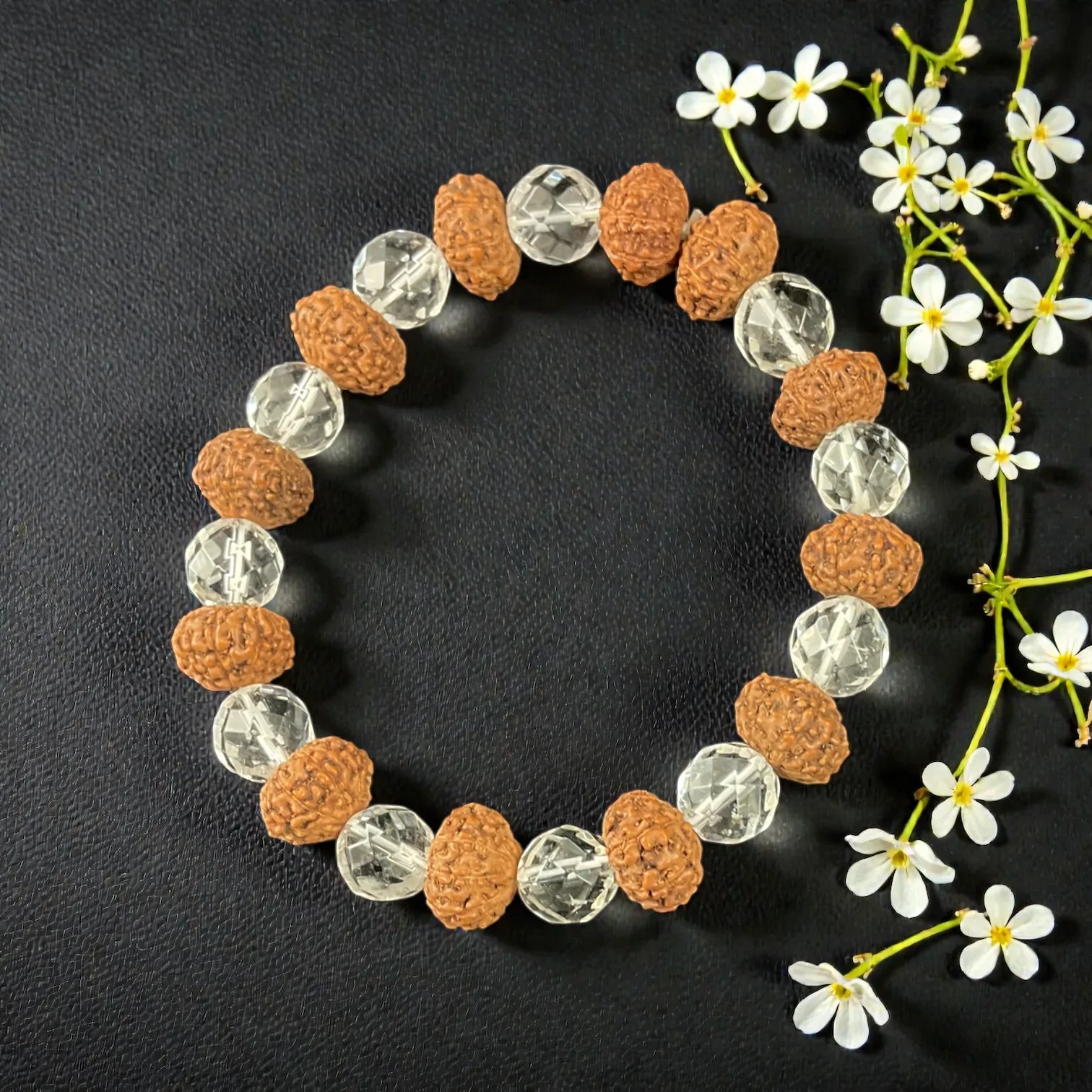 8 Mukhi + Sphatik Rudraksha Bracelet