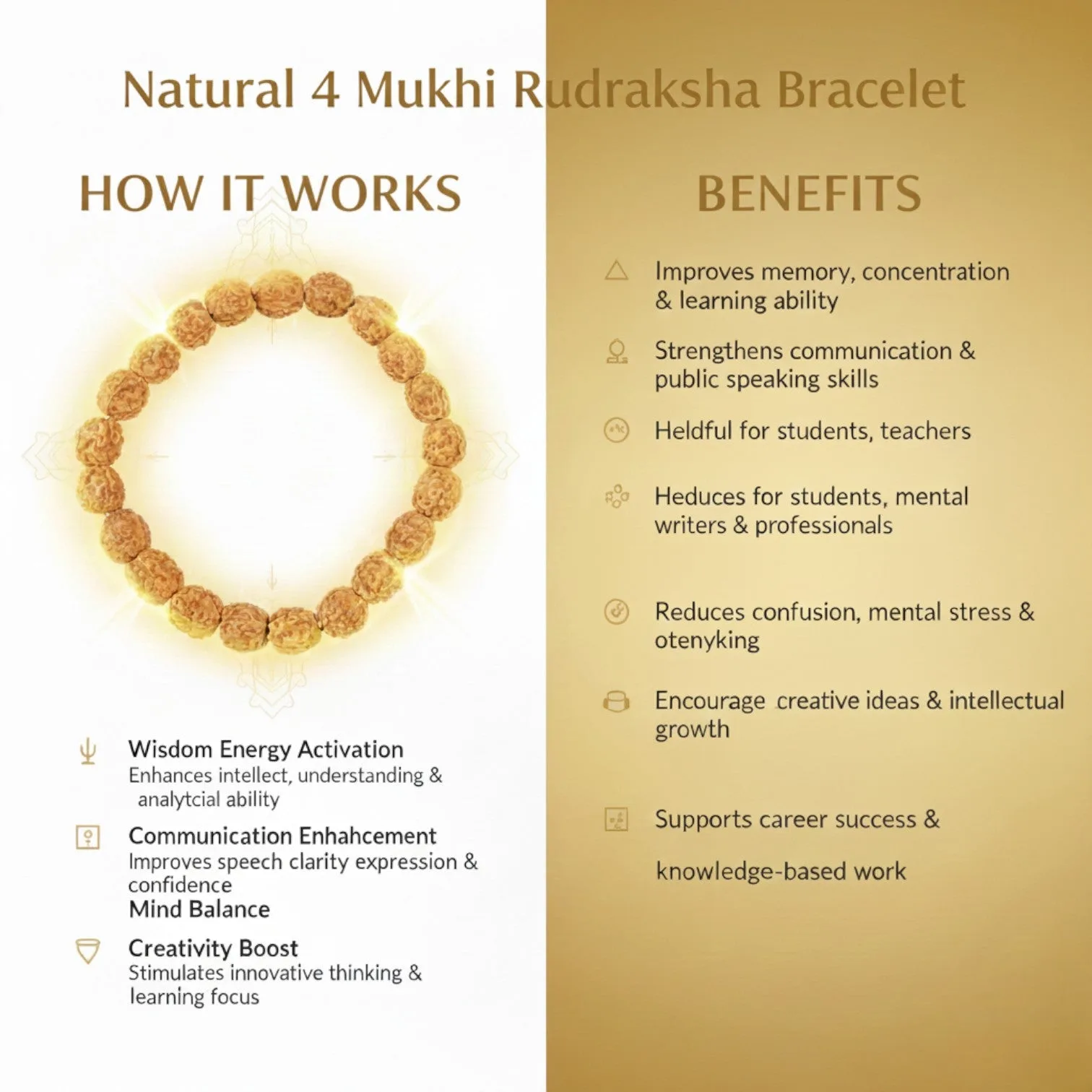 4 Mukhi Rudraksha Bracelet