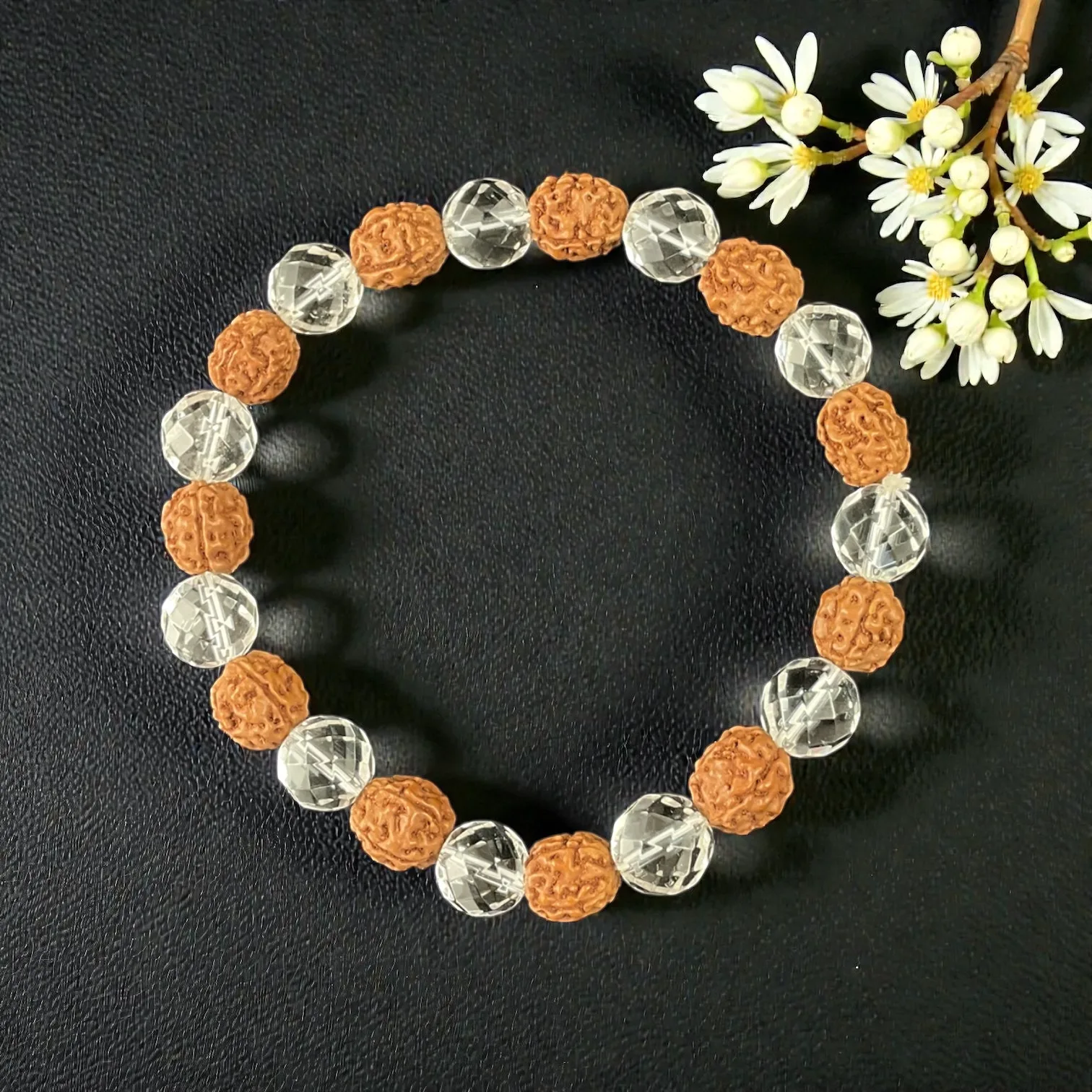 4 Mukhi + Sphatik Rudraksha Bracelet