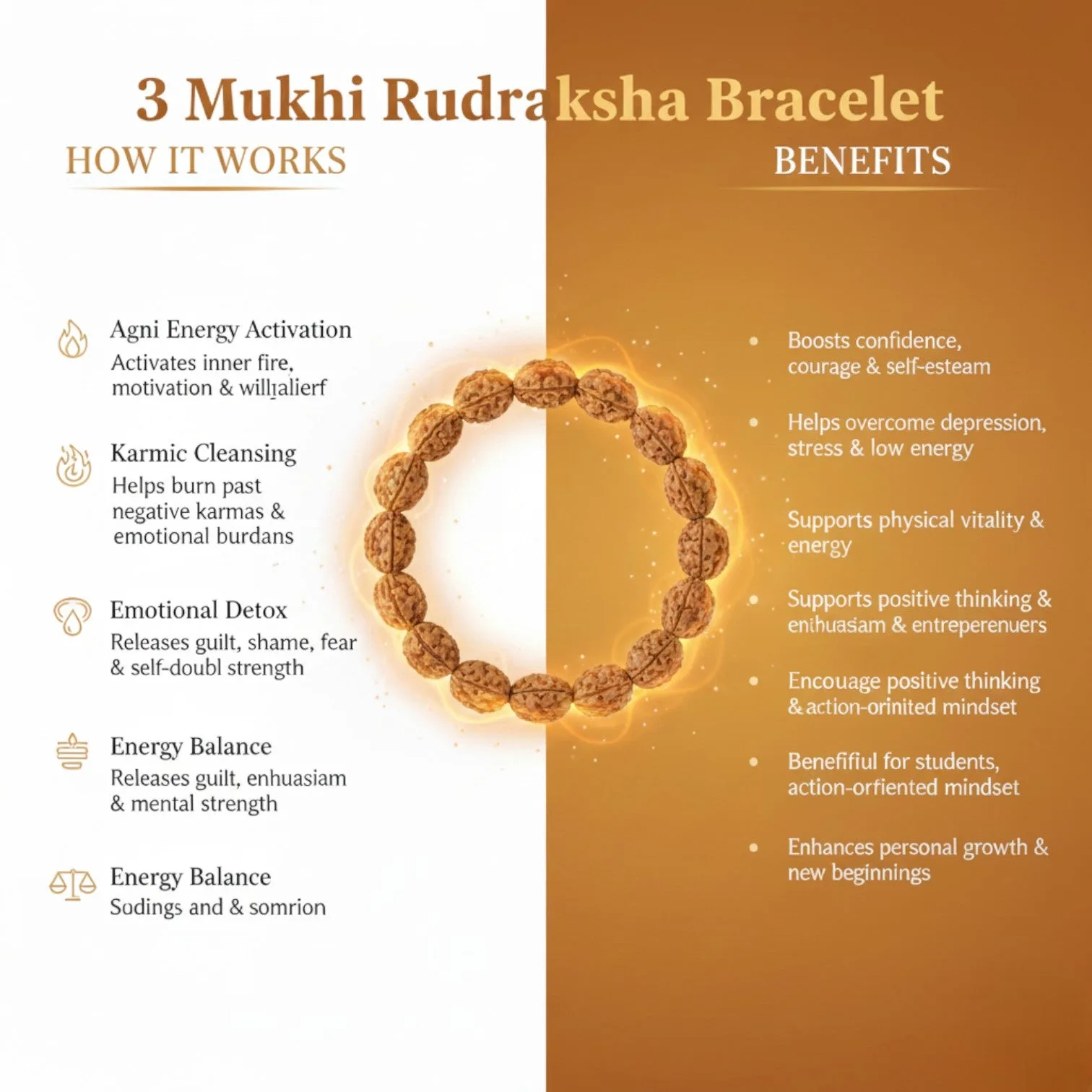 3 Mukhi Rudraksha Bracelet