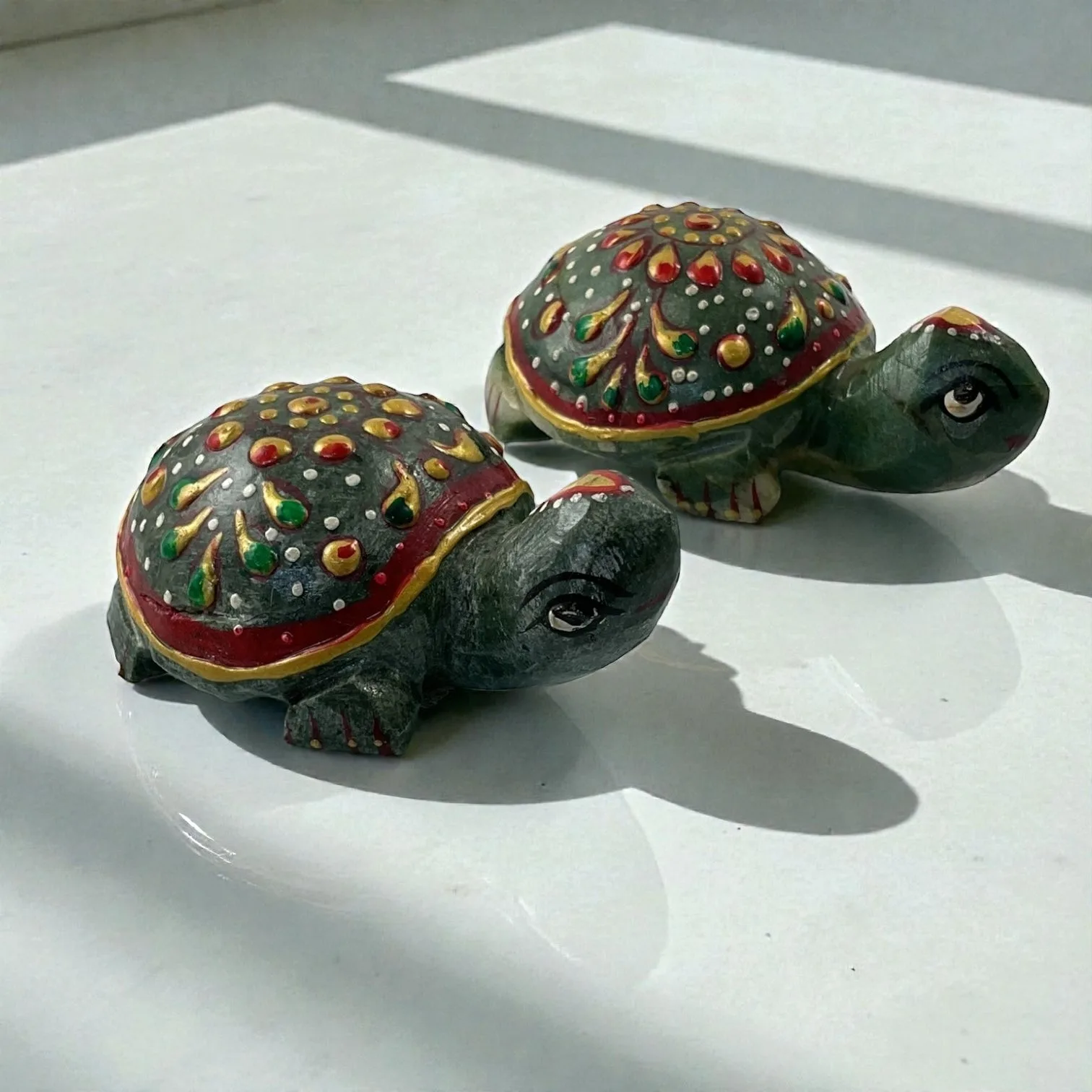 Printed Green Aventurine Turtle