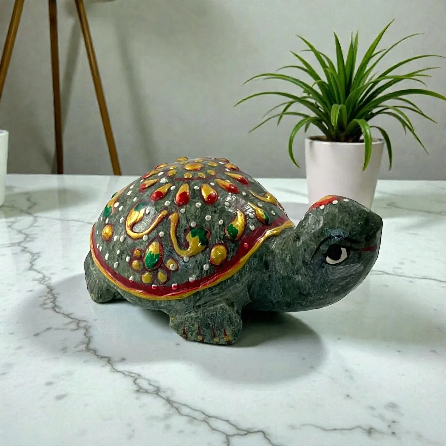 Printed Green Aventurine Turtle