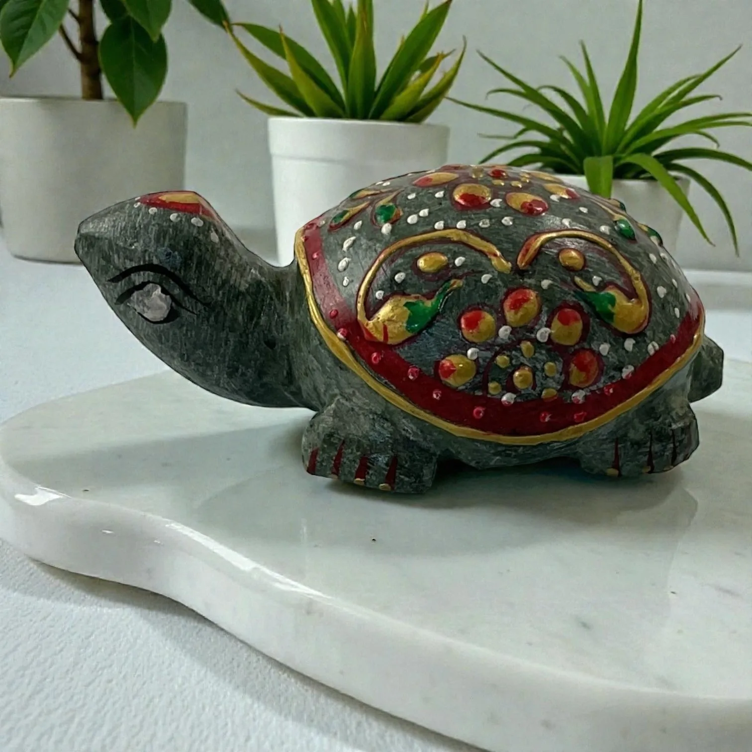 Printed Green Aventurine Turtle