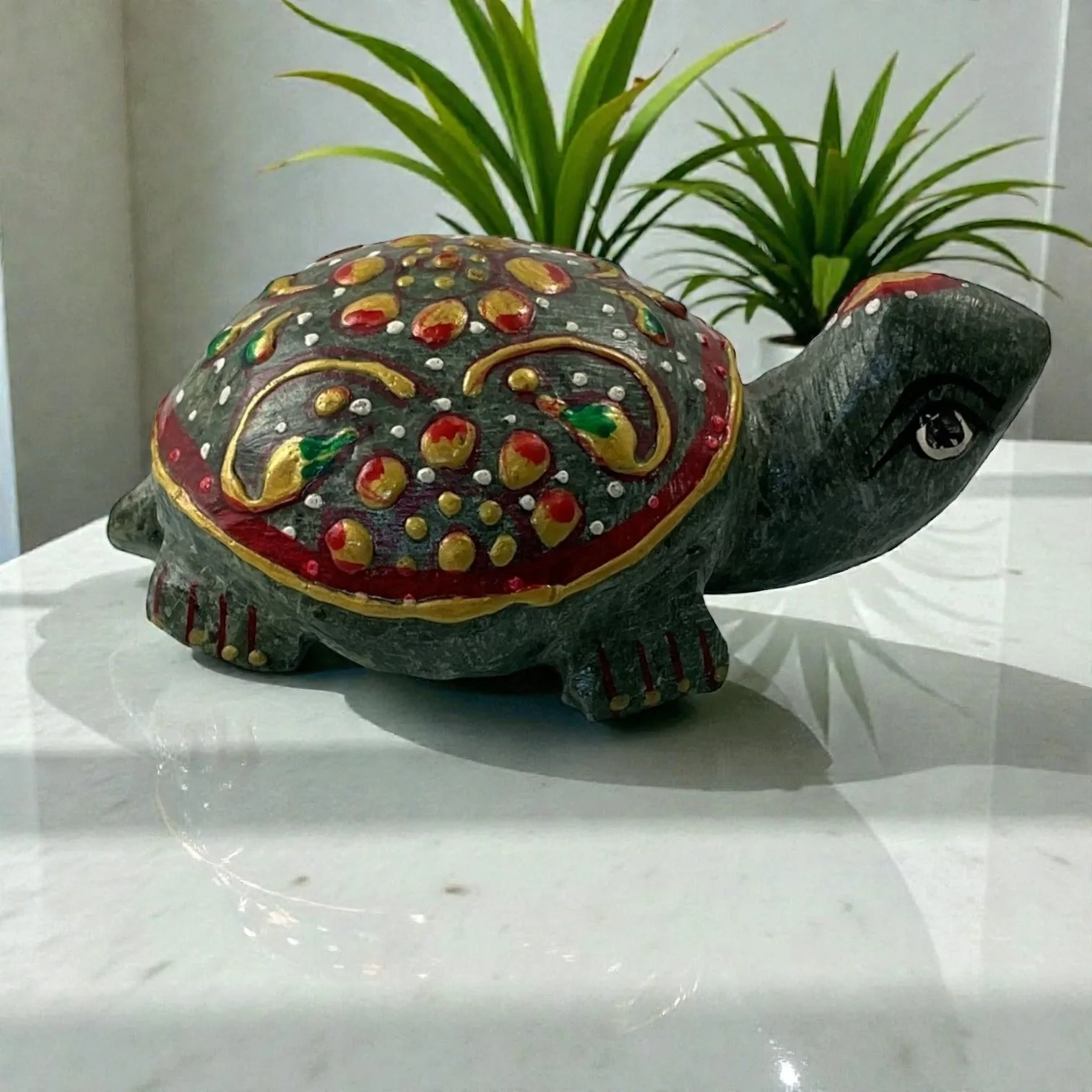 Printed Green Aventurine Turtle