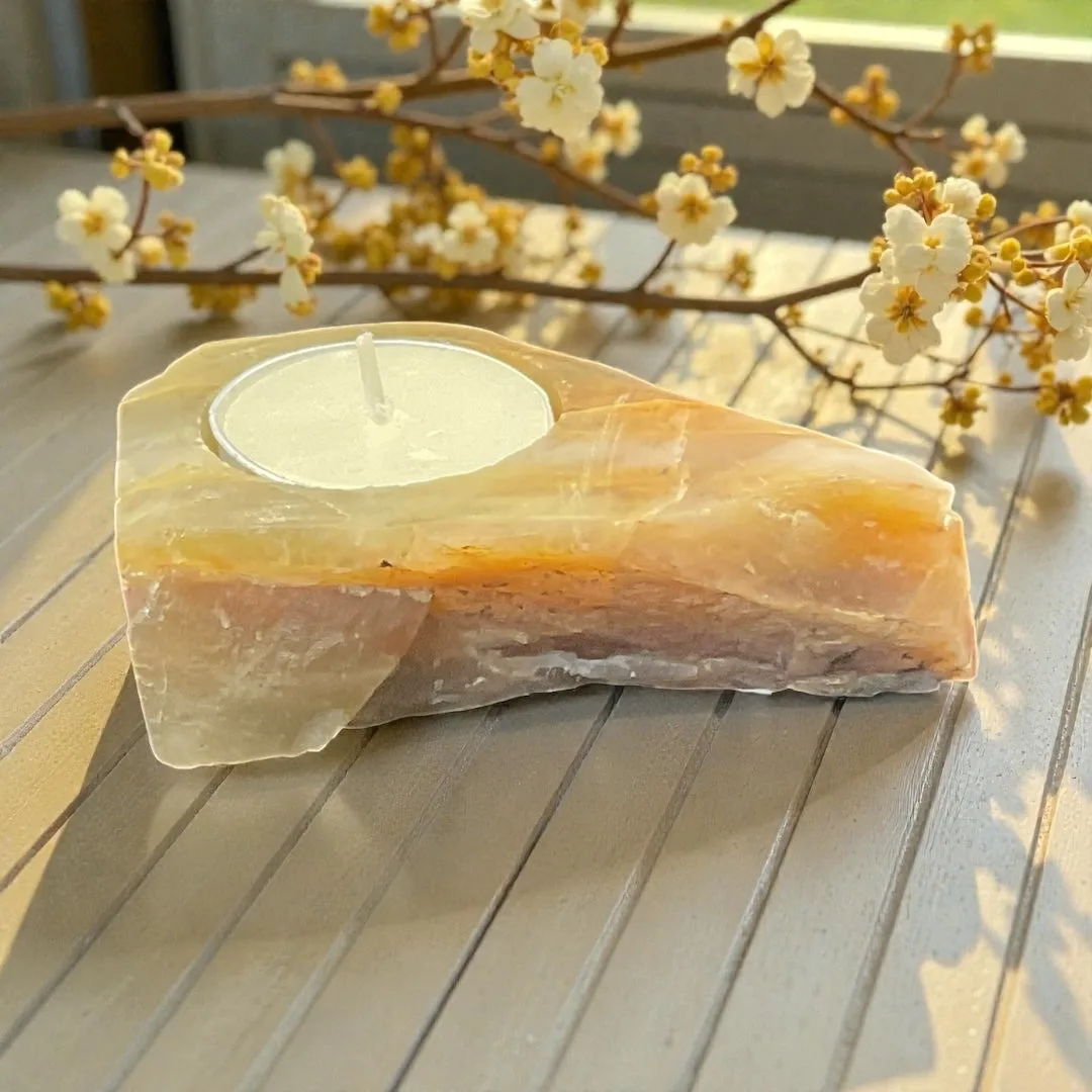 Calcite Candle Holder