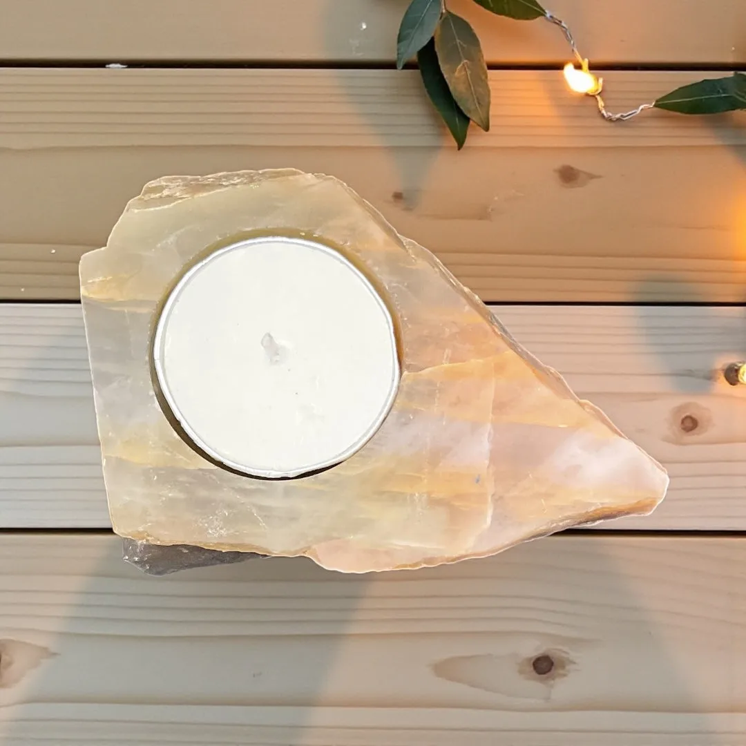 Calcite Candle Holder