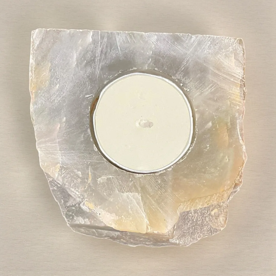 Calcite Candle Holder