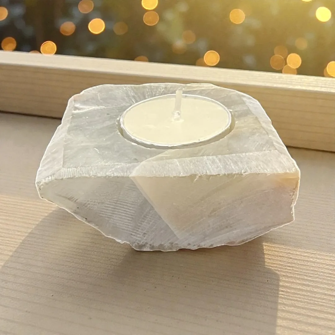 Calcite Candle Holder