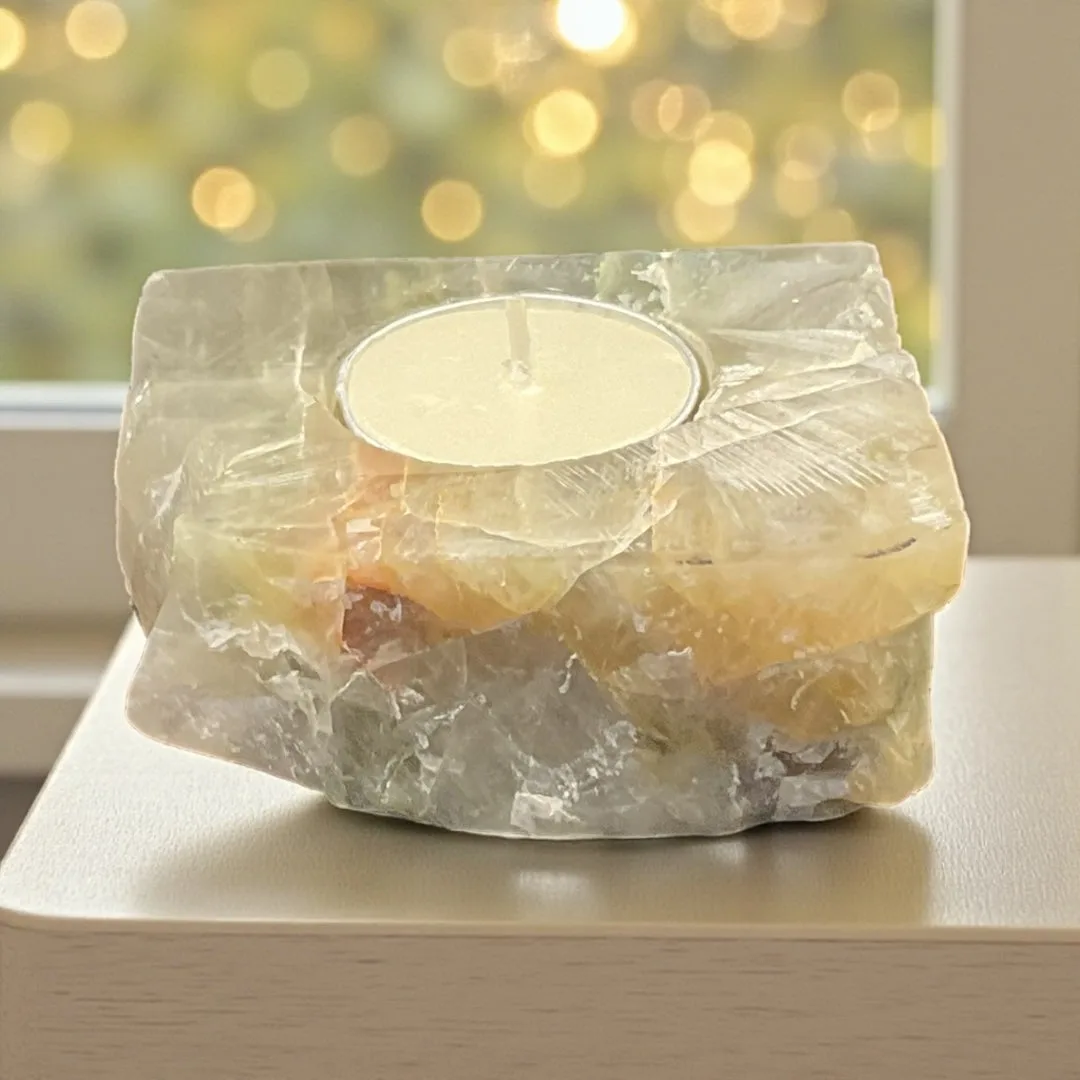 Calcite Candle Holder