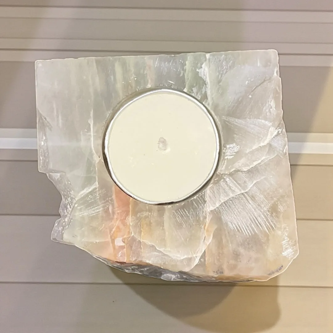 Calcite Candle Holder