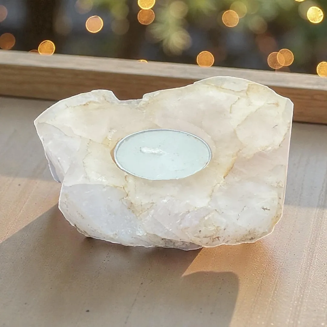 Rose Quartz Candle Holder