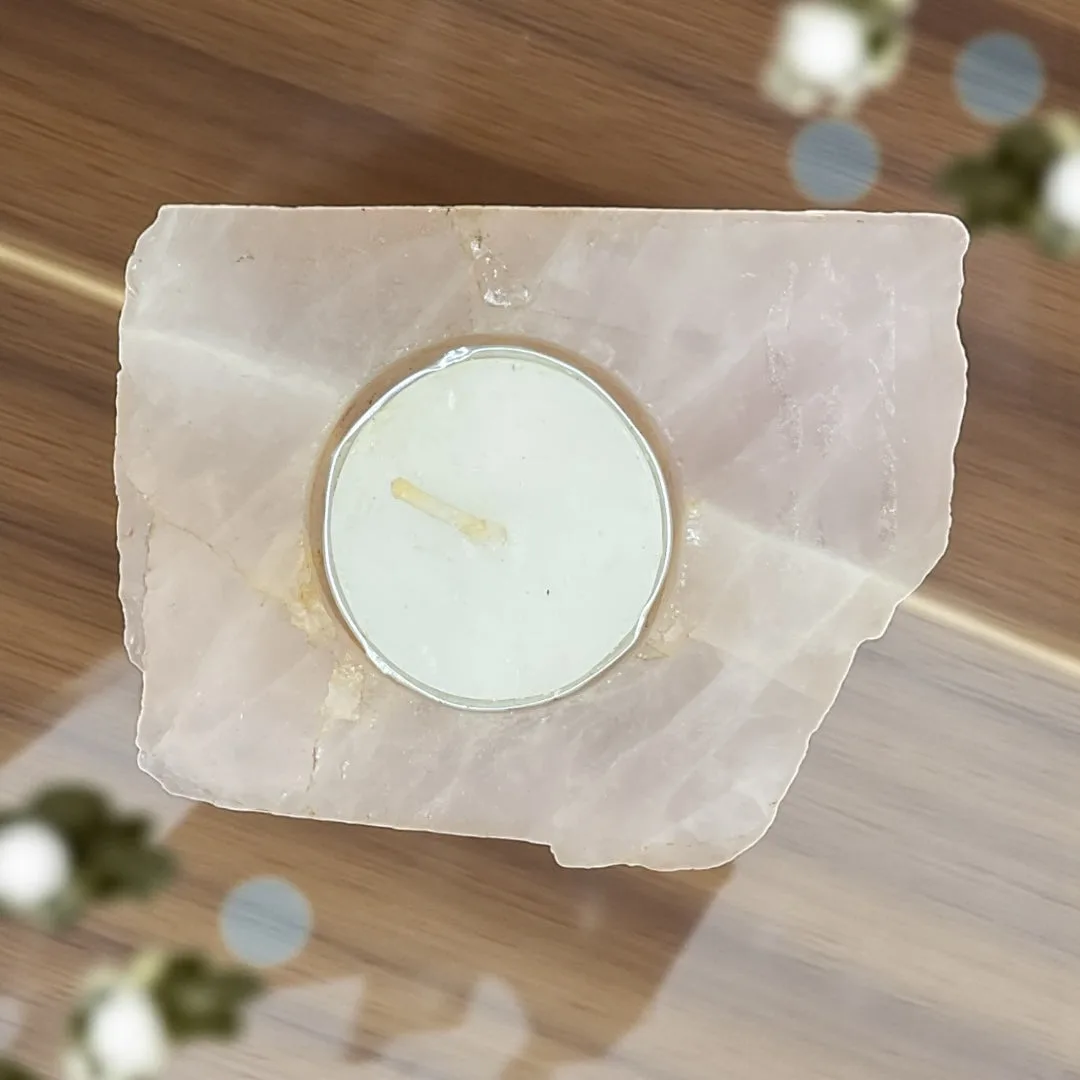 Rose Quartz Candle Holder